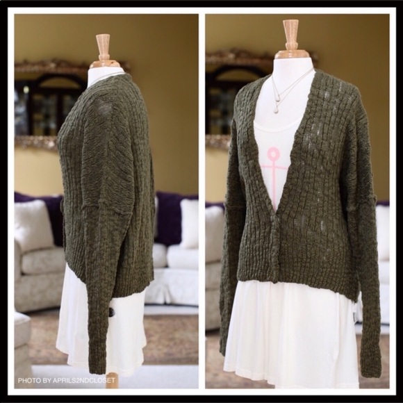 FREE PEOPLE RIBBED KNIT OVERSIZE LONG CARDIGAN A2C - Picture 5 of 8